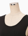 Ribbed Eyelet Knit Dress - black