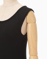 Ribbed Eyelet Knit Dress - black