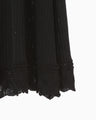 Ribbed Eyelet Knit Dress - black