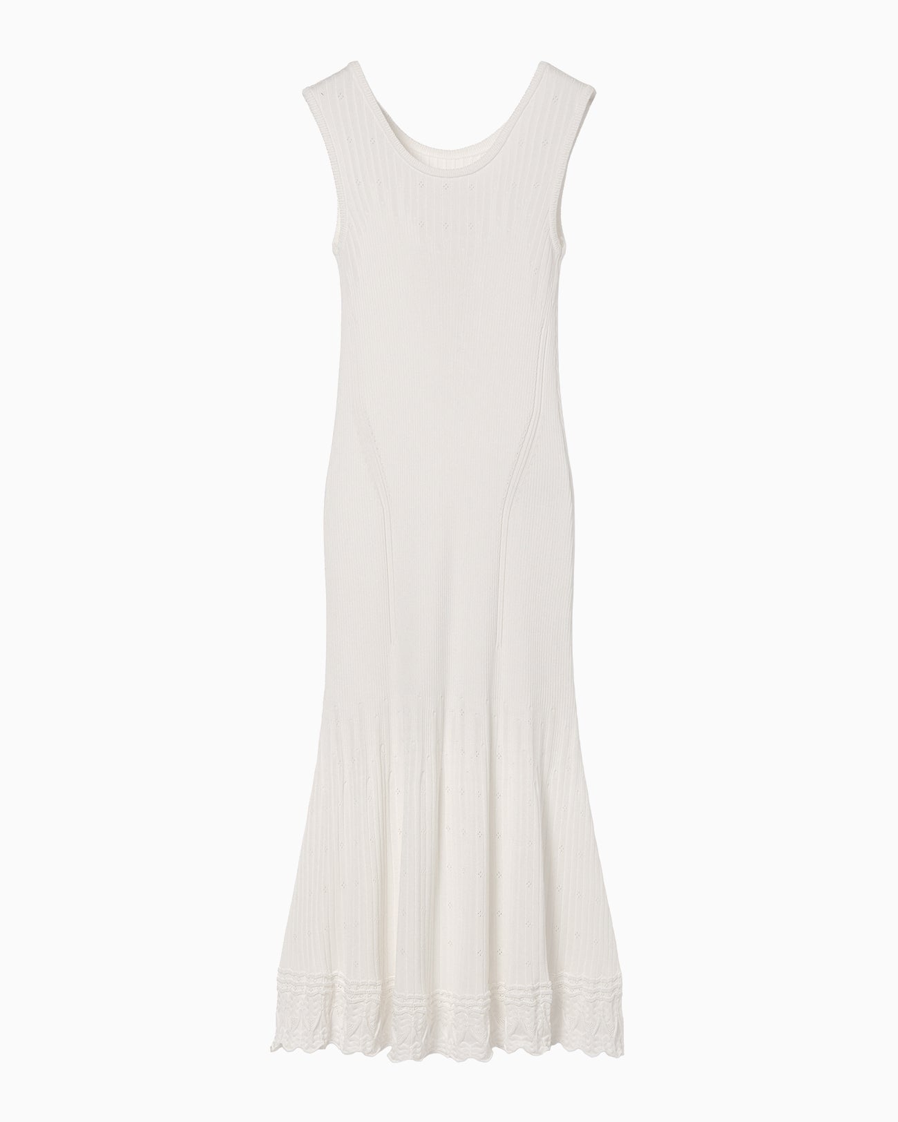 ワンピース Mame Kurogouchi white textured tunic Ribbed Eyelet Knit Dress - white - Mame Kurogouchi