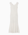 Ribbed Eyelet Knit Dress - white