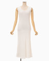 Ribbed Eyelet Knit Dress - white