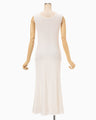 Ribbed Eyelet Knit Dress - white
