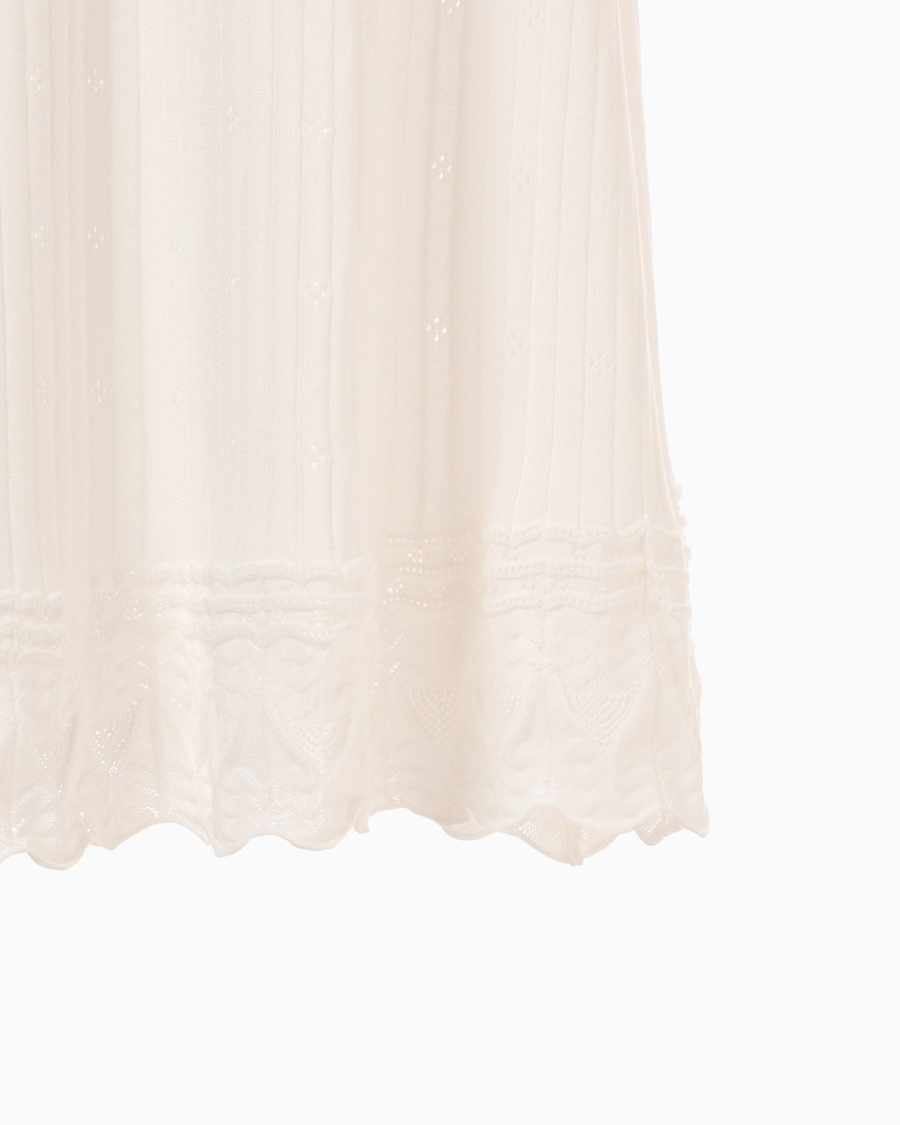 Ribbed Eyelet Knit Dress - white - Mame Kurogouchi