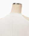 Ribbed Eyelet Knit Long Sleeve Top - white