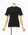 Ribbed Eyelet Knit Short Sleeve Top - black