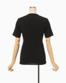 Ribbed Eyelet Knit Short Sleeve Top - black