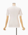 Ribbed Eyelet Knit Short Sleeve Top - white