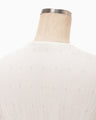 Ribbed Eyelet Knit Short Sleeve Top - white