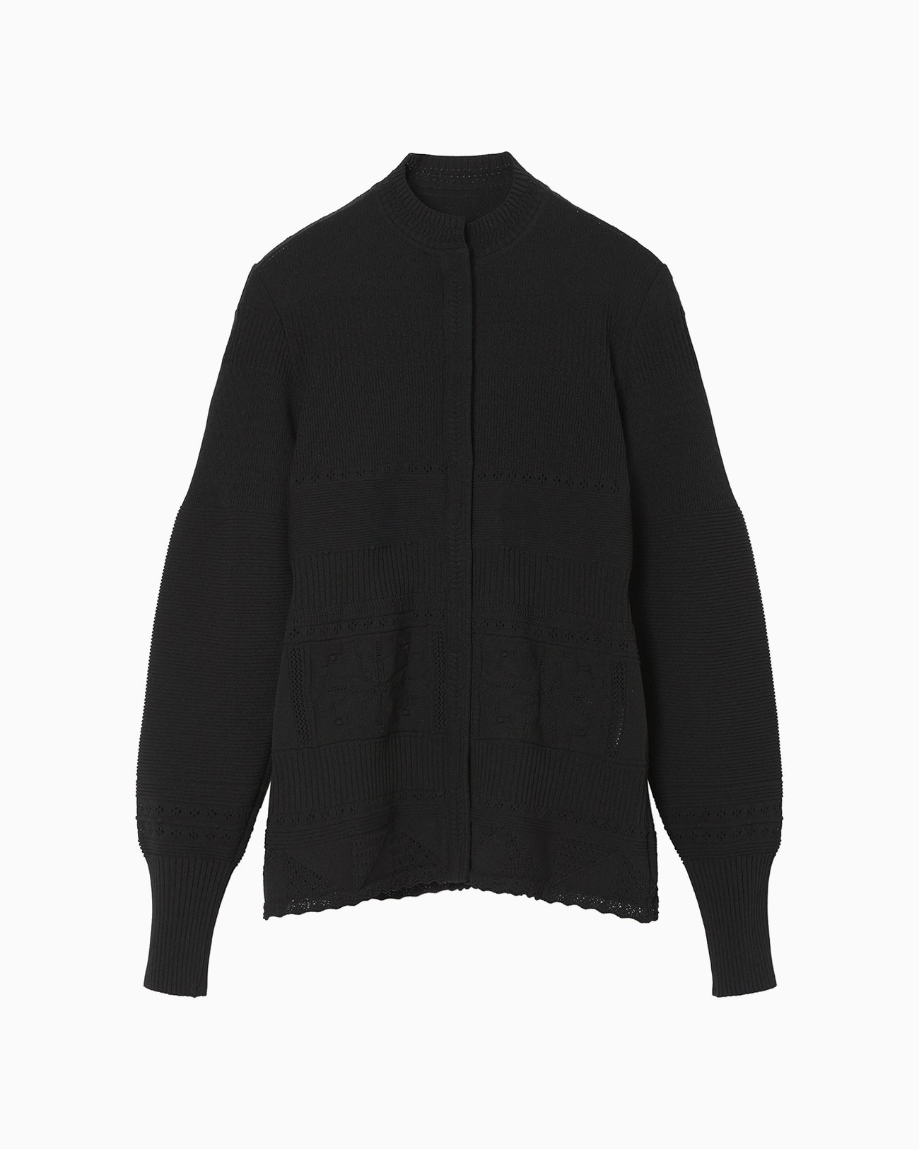 Knit Lace Cardigan - black - Mame Kurogouchi