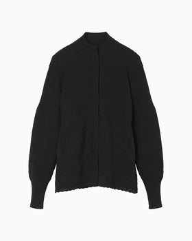Knit Lace Cardigan - black