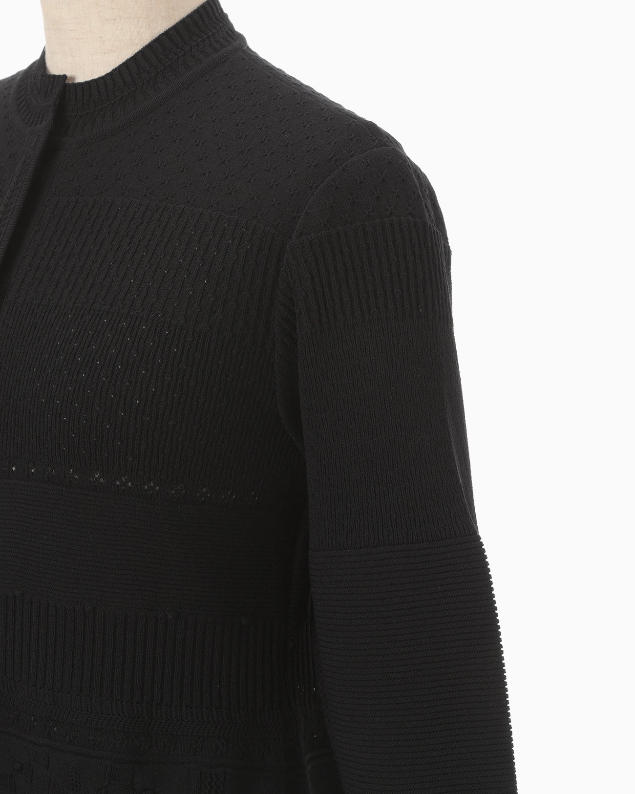 Knit Lace Cardigan - black - Mame Kurogouchi