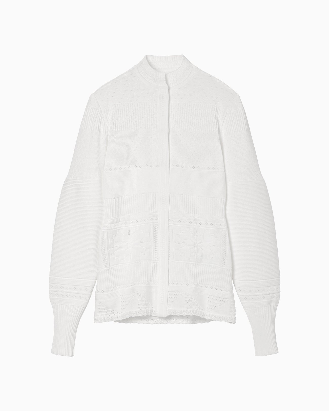 Knit Lace Cardigan - white - Mame Kurogouchi