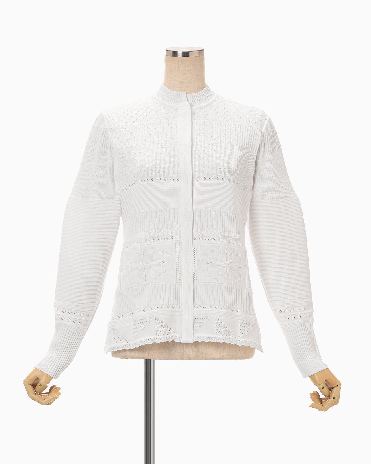 Knit Lace Cardigan - white - Mame Kurogouchi