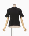 Knit Lace Short Sleeve Top - black