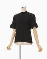 Knit Lace Short Sleeve Top - black