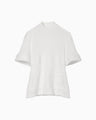 Knit Lace Short Sleeve Top - white