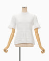 Knit Lace Short Sleeve Top - white