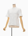Knit Lace Short Sleeve Top - white