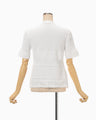 Knit Lace Short Sleeve Top - white