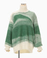 Wool Mohair High Neck Knit Top - green