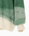 Wool Mohair High Neck Knit Top - green