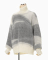 Wool Mohair High Neck Knit Top - grey