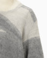 Wool Mohair High Neck Knit Top - grey