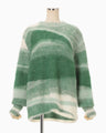 Wool Mohair Crew Neck Knit Top - green