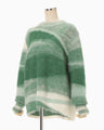 Wool Mohair Crew Neck Knit Top - green