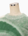 Wool Mohair Crew Neck Knit Top - green
