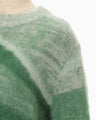 Wool Mohair Crew Neck Knit Top - green