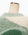 Wool Mohair Crew Neck Knit Top - green