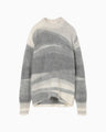 Wool Mohair Crew Neck Knit Top - grey