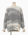 Wool Mohair Crew Neck Knit Top - grey