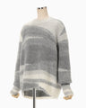 Wool Mohair Crew Neck Knit Top - grey