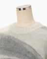 Wool Mohair Crew Neck Knit Top - grey