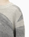Wool Mohair Crew Neck Knit Top - grey
