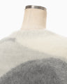 Wool Mohair Crew Neck Knit Top - grey