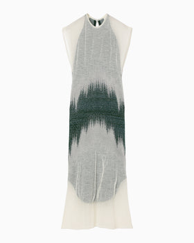 Sheer Jacquard Knit Dress - green