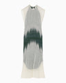 Sheer Jacquard Knit Dress - green