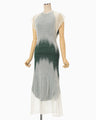 Sheer Jacquard Knit Dress - green