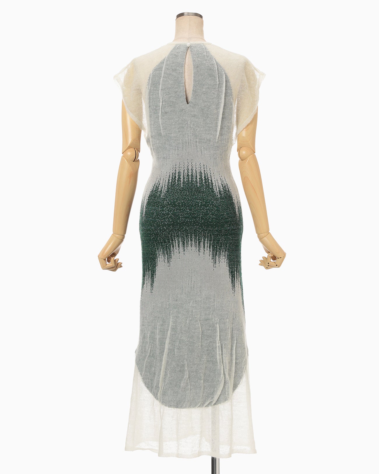 Sheer Jacquard Knit Dress - green - Mame Kurogouchi