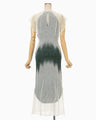 Sheer Jacquard Knit Dress - green