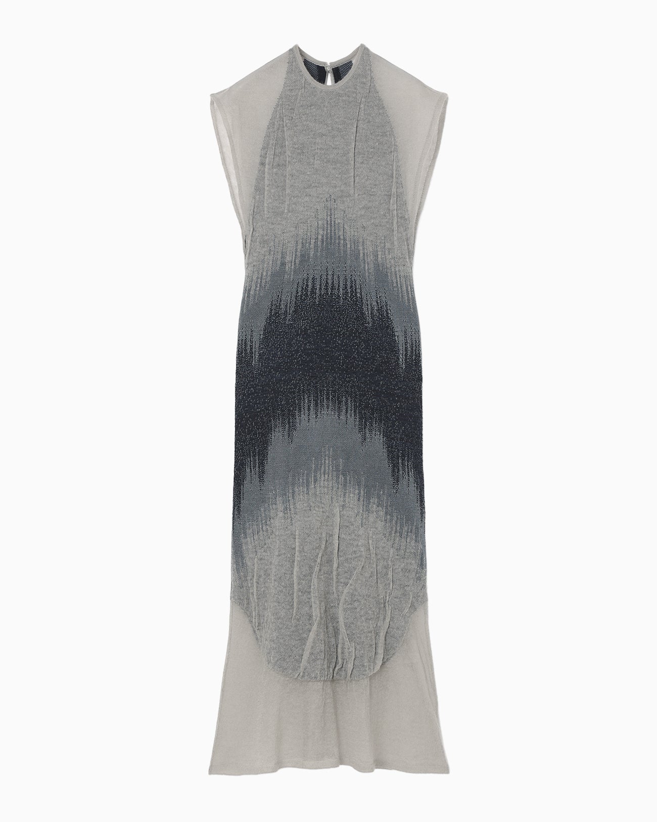 Sheer Jacquard Knit Dress - navy - Mame Kurogouchi