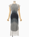 Sheer Jacquard Knit Dress - navy