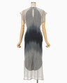 Sheer Jacquard Knit Dress - navy