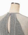 Sheer Jacquard Knit Dress - navy