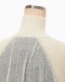Sheer Jacquard High Neck Knit Top - green
