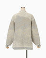 Pile Jacquard Half Zip Knit Top - beige